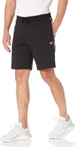 Reebok Standard Fleece Shorts Mens S Black White Logo Athletic NEW - $24.62