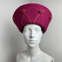 Vintage Whittall &amp; Shon Pink Kentucky Derby Hat Church Easter Zulu Afro Inspired - £93.82 GBP