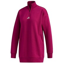 adidas women&#39;s Comfort Elongated 1/4 Zip Sweatshirt GD2593 Pink Size Small - £34.84 GBP