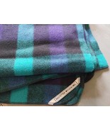 Rastetter Wollen Mills Wool Blanket Plaid Purple Black Blue 72x60 Ohio - $93.17