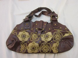 NEW YORK &amp; CO BROWN Floral Embroidered TOTE SHOULDER BAG/ Purse 110532 - £11.91 GBP