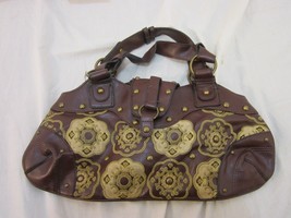 NEW YORK &amp; CO BROWN Floral Embroidered TOTE SHOULDER BAG/ Purse 110532 - £11.87 GBP