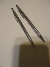 Vintage Cross Century Silver Ballpoint Pen &amp; Mechanical Pencil Advertising - £16.99 GBP