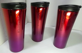 Starbucks 3 Tumbler 12 oz Stainless St. Ruby Berry Ombre MIC 2017 Box &amp;.Sku,New - £537.61 GBP