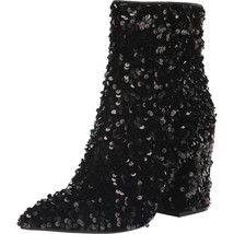 Madden Girl Women Flared Heel Ankle Booties Cody Size US 5 Black Sequins - $65.34