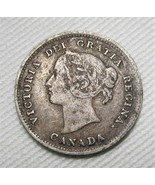 1886 Canada Silver 5 Cents .925 Fine Silver .0346oz FINE Coin AE537 - £14.40 GBP