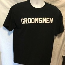 Gildan Mens Sz L Black TShrt T Shirt Groomsmen   - £7.75 GBP