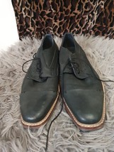 Maverick Mens Black Leather Derby Shoes Size 8 Almond Toes Lace Ups - £15.64 GBP