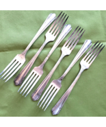 6 Dinner Forks Oneida Wm A Rogers Silverplate Malibu Pattern 7 1/2&quot; 1934... - £15.57 GBP