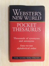 Webster&#39;s New World Pocket Thesaurus - Thousands Of Synonyms &amp; Antonyms - £6.35 GBP