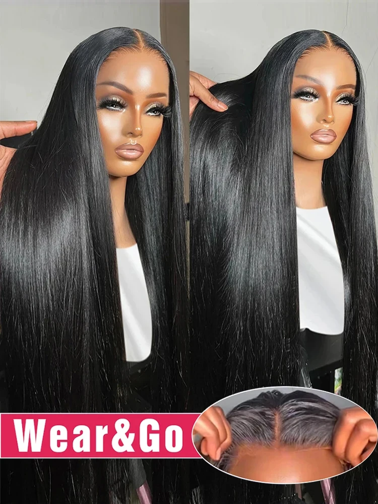 Glueless Preplucked Human Hair Wigs Ready To Wear And Go Straight 13x6 HD Lace - £69.16 GBP+