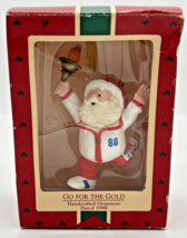 Hallmark Go For The Gold Santa In A Track Suit Ornament 1988 U111 - $10.99