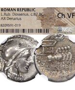 Minerva Helmeted/Triumphal 4 Horse Chariot Victory. Rubria 3. NGC VF Cer... - $502.55