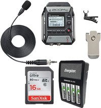 Zoom F1-Lp Field Recorder + Lavalier Mic,16 Gb Sd Card And Rechageable B... - £189.80 GBP