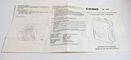 Casio W-900 Portable Cassette Tape Player Instruction Manual English and... - $14.00