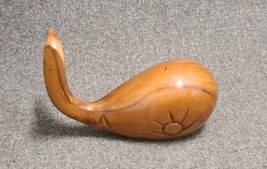 Hand Carved Mini Whale Made of Monkey Pod Tourist Hawaii Maui with Tags - £6.70 GBP