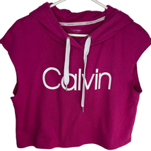 Calvin Klein Womens Performance Sweatshirt M Sleeveless Cropped Hooded NWOT - £16.28 GBP
