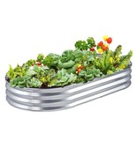 Raised Garden Bed, 70.9x35.4x11 inch Galvanized Metal Planter Box, Outdo... - $100.10 CAD