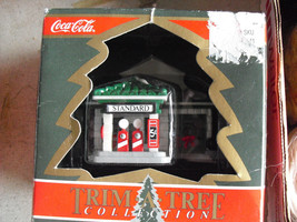 1991 Coca Cola Trim a Tree 1930s Gas Service Station Christmas Ornament NIB - $16.83