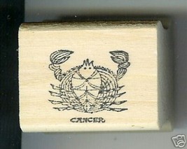 Cancer Zodiac Sign Rubber Stamp 1960&#39;s June 21-July 22 Crab - $13.85