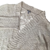 Charlotte Russe Open Front Cardigan Sweater Shrug Cream Ivory Knit Medium - $16.63