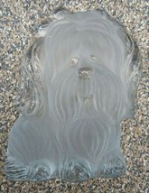 Vintage Hand Made Viking Frosted Glass Dog Decor Paperweight - $21.27