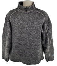 Kuhl 1/4 Zip Sweater Men Medium Wool Blend Gray Long Sleeve Mock Neck Thumbholes - £26.49 GBP