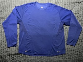 Nike Dri Fit Men’s Long Sleeve T Shirt Size Large Blue - $10.89