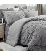 Bedsure Queen Comforter Set - Bed In A Bag Queen 7 Pieces, Pintuck Beddi... - $61.99