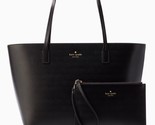 Kate Spade Harmony Smooth Black Leather Tote + Wristlet NWT Purse WKRU47... - $137.60