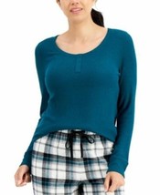 MSRP $35 Charter Club Ribbed Henley Pajama Top Green Size XS - $17.82