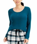 MSRP $35 Charter Club Ribbed Henley Pajama Top Green Size XS - $331.51 MXN