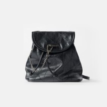 Women's Bag New Black Flip Soft Shoulder Bag Large Capacity Chain Fashion Lingge - £23.71 GBP