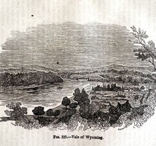 Vale Of Wyoming 1845 Woodcut Print Victorian Revolutionary War DWY9B - $39.99