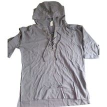 Green tea gray small short sleeve shirt w/hood - $10.00