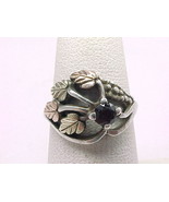 BLACK HILLS GOLD and STERLING Silver GARNET RING - Size 5 3/4 - £59.81 GBP