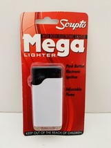 Scripto Wide Body Electronic Mega Lighter w/ Adjustable Flame *White Color* - $9.75