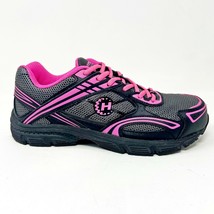 Hytest Athletic Oxford Black Pink Womens Size 11 Wide Work Shoes K17310 - £14.31 GBP