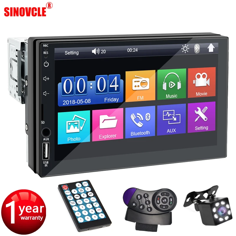 7“ Car Radio 1 Din MP5 Multimedia Player HD Touch Screen ISO Power Aux Input USB - £40.90 GBP+