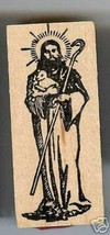 Christ holding Lamb Shepherd rubber stamp large made in USA - $12.50
