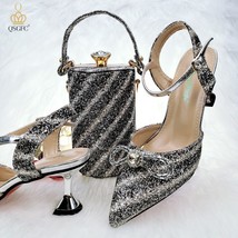 Latest Colorful Sequins and Diamond Butterfly Design Women&#39;s Shoes and Bags Set  - £112.68 GBP