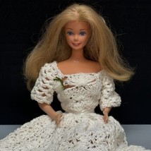 Vintage 1966 BARBIE TWIST TURN Crocheted Dress Pink Skin Tone Philippines Blonde - £57.99 GBP