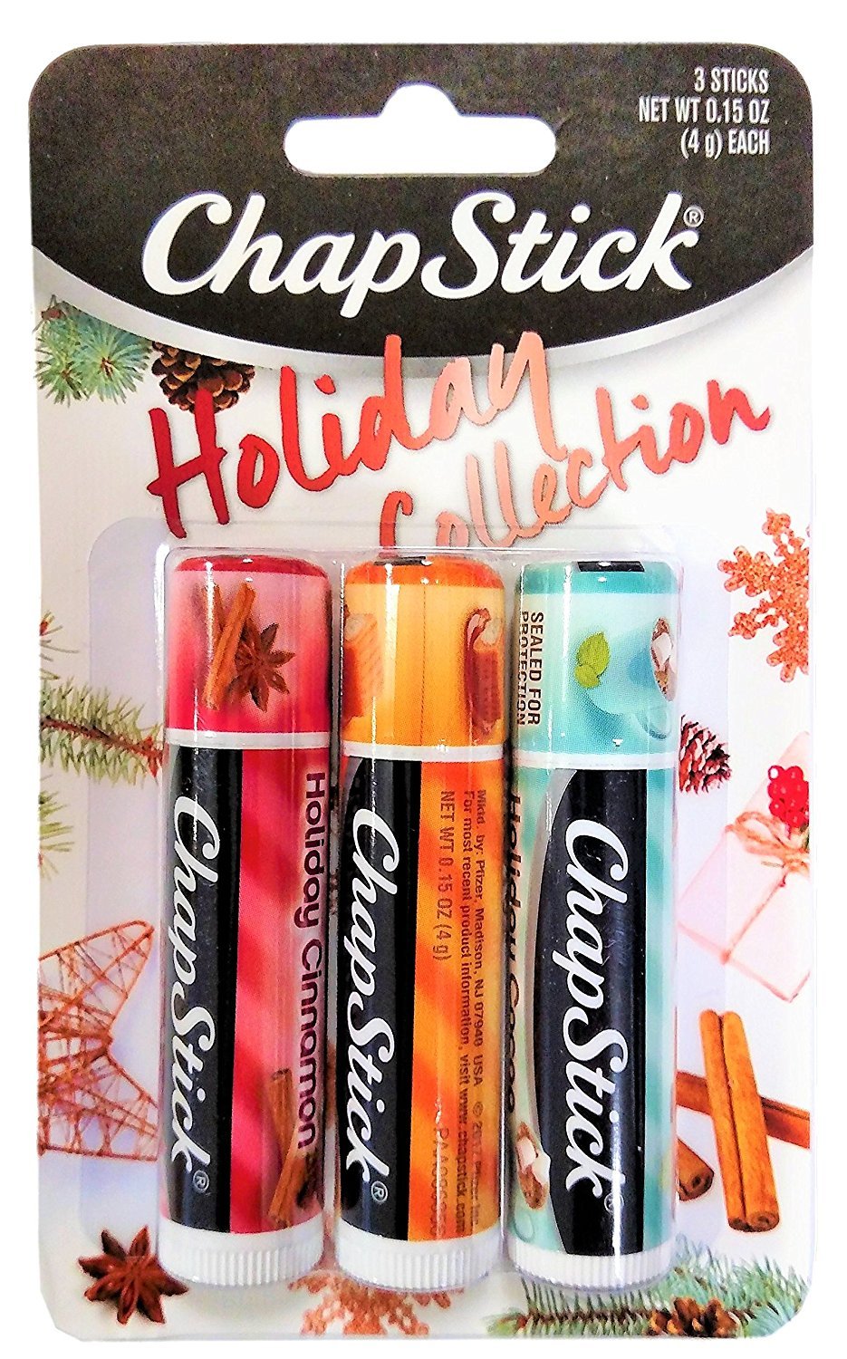 Chapstick Holiday Collection: Holiday Cinnamon, Caramel Creme & Holiday Cocoa, 0 - $14.99