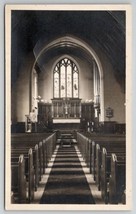 RPPC Church Interior View Down the Isle and Alter Real Photo Postcard I25 - £6.35 GBP