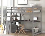 Merax Twin Size Loft Bed with Desk, Shelves and Two Built-in Drawers, So... - $829.99