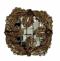 Miriam Haskell Signed Brooch Rare Vintage Gilt Mirror Figured 2&quot; Pin - AC - $135.40