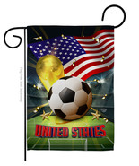 World Cup United States Garden Flag Soccer 13 X18.5 Double-Sided House B... - £15.96 GBP