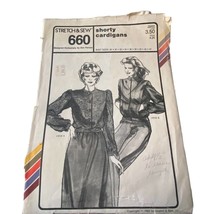 Stretch &amp; Sew 205 Sewing Pattern 1982 Size 28-44 Vintage Misses Shorty C... - $9.87