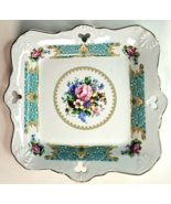 Venetian Lagoon Fine Porcelain Square Serving Plate Dish Gold Trim Green... - €43,10 EUR