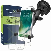 RAM Mount X-Grip Suction Mount Texel Glass Screen Protector iPhone 6 6S 7 8 Plus - £78.88 GBP